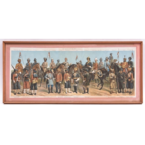 503 - 2 panoramic colour prints, after originals by Simkin “The Indian Native Army” showing types of caval... 