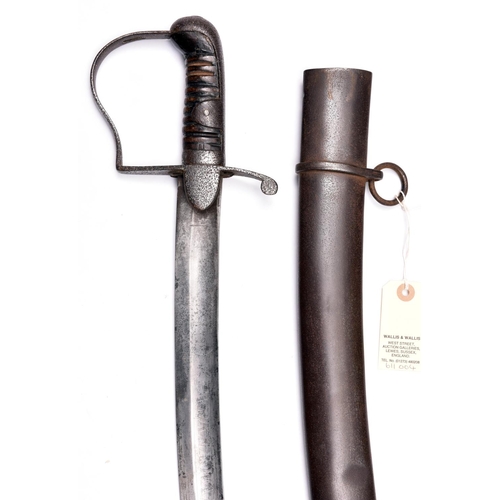 692 - An interesting 1796 pattern light cavalry sword for mounted constabulary,  curved fullered blade 32”... 