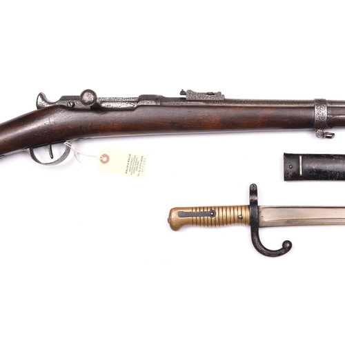 786 - A French 11mm Model 1866 Chassepot bolt action SS needle fire rifle,  no number or markings visible,... 