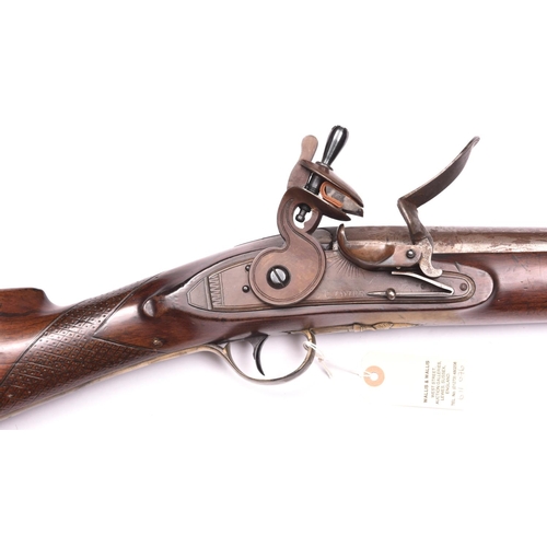 800 - A late 18th century 8 bore flintlock fowling piece,  70” overall, barrel 53” engraved at breech “C. ... 