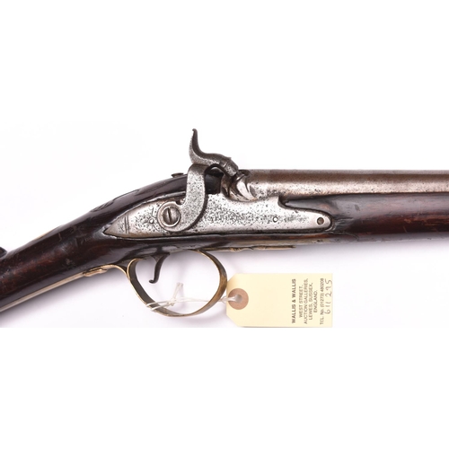 803 - An SB 12  bore percussion fowling piece, originally c 1770, converted from flintlock, 55” overall, b... 