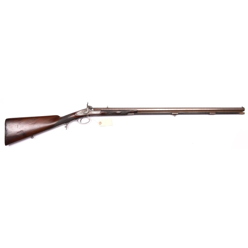 809 - A 40 bore percussion sporting rifle, by George Gibbs of Bristol,  46” overall, well rebrowned slende... 