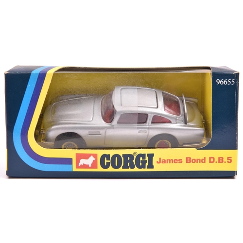 1243 - Corgi Toys James Bond Aston Martin D.B.5 (96655). A re-issue 2nd type in metallic silver with red in... 