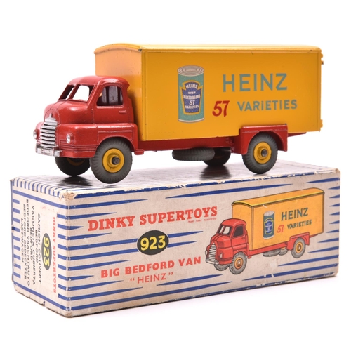 1465 - Dinky Supertoys Big Bedford Van 'HEINZ' (923). Red cab and chassis with yellow rear body, yellow whe... 