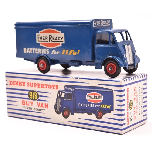 1469 - Dinky Supertoys Guy Van 'EVER READY' (918). In mid blue livery, red wheels with black tyres, complet... 