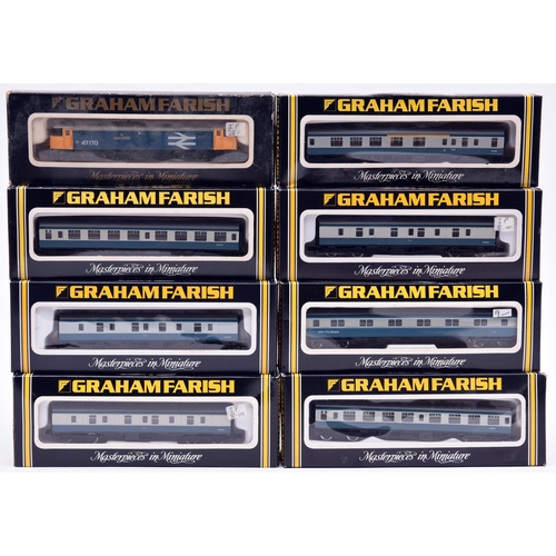 1007 - A quantity of Graham Farish N gauge railway.  A BR class 47 Co-Co diesel locomotive, RN 47170, Count... 