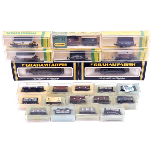 1012 - A quantity of Graham Farish, Minitrix Peco N gauge railway. BR 2-6-2 tank locomotive, RN 6115 in lin... 