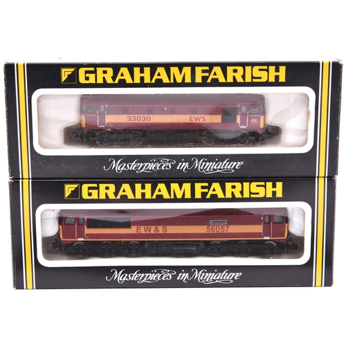 1026 - 2 Graham Farish N Gauge diesel locomotives. A Class 56 Co-Co RN 56-057 'British Fuels'. Plus a Class... 