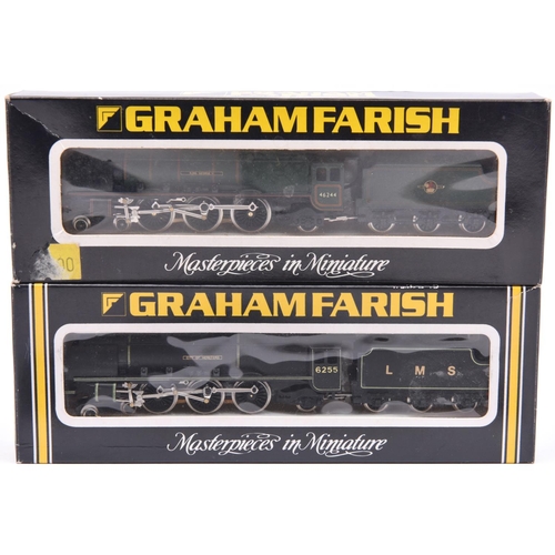 1037 - 2 Graham Farish N Gauge Coronation class 4-6-2 tender locomotives. RN 6255, City of Hereford. In LMS... 