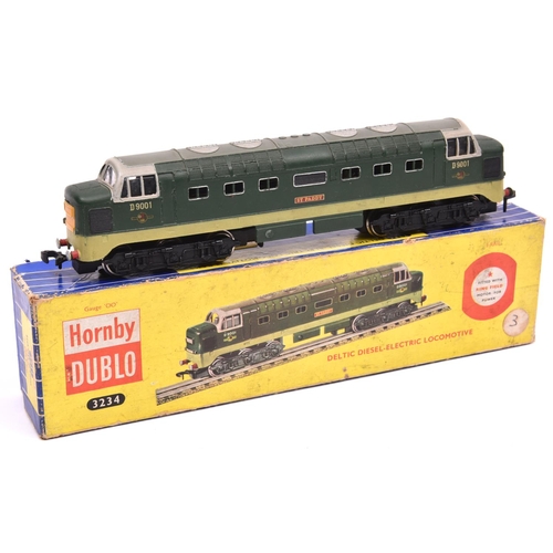 1053 - A Hornby Dublo 3-rail BR Deltic Diesel-electric Co-Co locomotive (3234). St. Paddy D9001, in two-ton... 