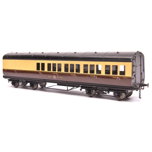 1075 - An O Gauge Exley K5 type GWR Brake Third suburban coach. 3335, in Chocolate and Cream livery. GC-VGC... 