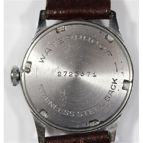 175 - Moeris wristwatch. Chrome plated case (possibly refinished), 32mm without crown. Springbars. Screw c... 