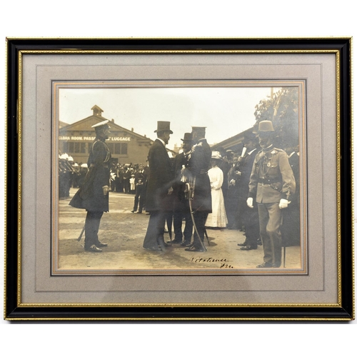 109 - An early 19th century signed photograph of F. Marshal Lord Kitchener, wearing peaked cap and frock c... 