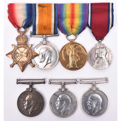 132 - Four:  1914-15 star (Mate, G Ellis RN), BWM, Victory (Eng Lt G Ellis RN) Silver Jubilee medal 1935 (... 