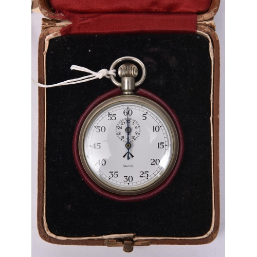 163 - A WM military stop watch,  makers name “Smith” and broad arrow to dial, case marked “1/5 Sec 5CF100”... 