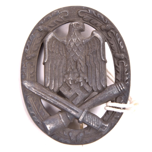 194 - A Third Reich General Assault badge,  in grey metal, by JFS (Josef Feix & Sohne), GC (Beadle 63).