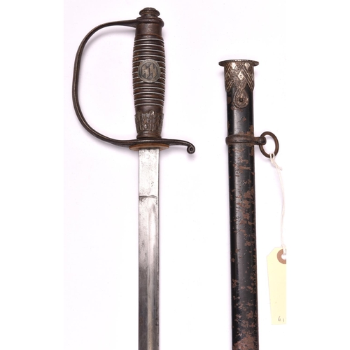 215 - A Third Reich SS officer’s sword,  by Pet. Dan. Krebs, Solingen, in its scabbard, the throat mount m... 