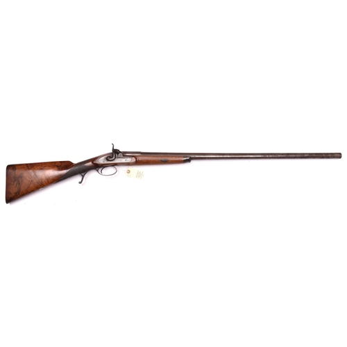 22 - A mid 19th century 7 bore percussion sporting gun by Teasdale of Durham,  50½” overall, barrel 34” w... 