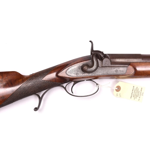 22 - A mid 19th century 7 bore percussion sporting gun by Teasdale of Durham,  50½” overall, barrel 34” w... 