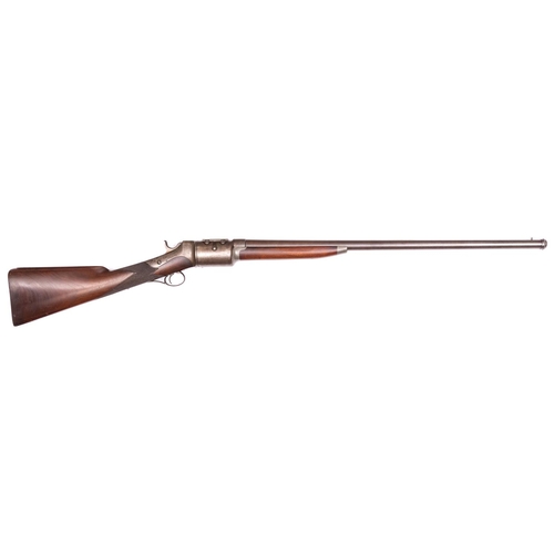 23 - A rare 4 shot 12 bore American Roper’s patent repeating percussion shotgun, number 314, 48” overall,... 