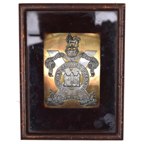 240 - A post 1902 officer’s gilt and silver plated rectangular SBP of The King’s Own Scottish Borderers,  ... 