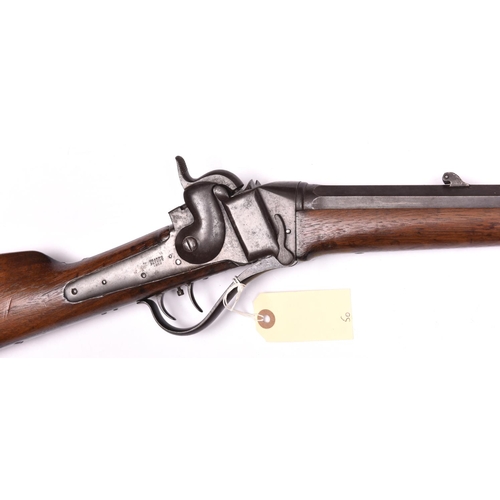 26 - A 60 bore Sharps Patent Model 1853 breech loading falling block percussion sporting rifle, number 12... 