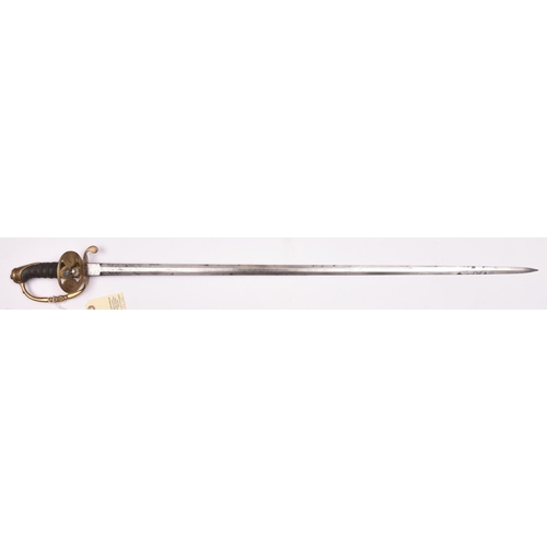 268 - An officer’s sword of the Honourable Artillery Company, flattened hexagonal section blade 32½” by Pr... 