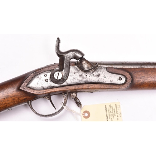 340 - A Continental (possibly German) 12 bore military percussion musket, converted from flintlock, 56” ov... 