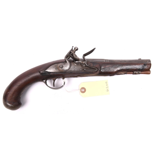 367 - An early 19th century Belgian flintlock pistol, by (Lambert) Dit Biron of Liege, 13½” overall, half ... 