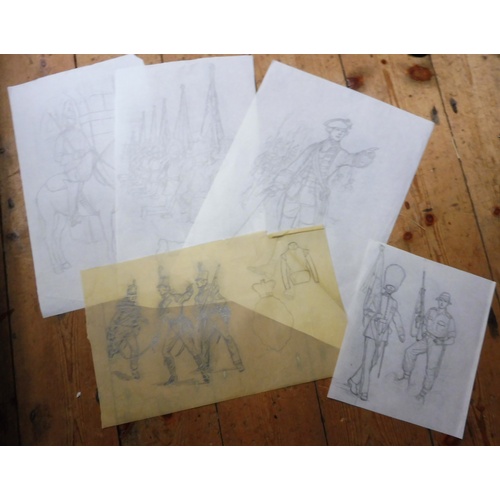 118 - A large quantity of template sketches on tracing paper, by Charles Stadden, from which to compose il... 