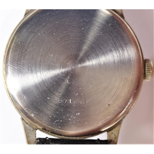 55 - Wagner wristwatch. Serial 671348. Plated case, brushed finish, considerable wear to plating, 35mm wi... 