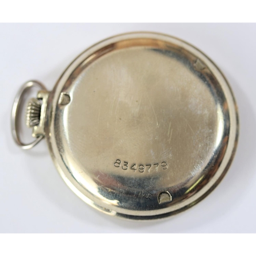 62 - Zenith pocket watch of type issued to Wehrmacht. Plated case, 51mm diameter, screw back with three i... 