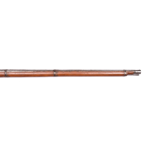 289 - A 12 bore Indian matchlock rampart gun, 69” overall, barrel 50”, the breech with Jaipur arsenal mark... 