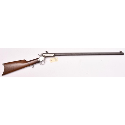 302 - A .32” rimfire Stevens centre hammer tip down rifle,  number 10431, 40½” overall, heavy octagonal ba... 