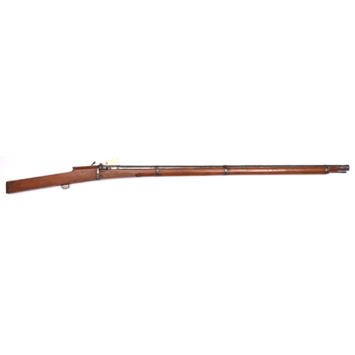 289 - A 12 bore Indian matchlock rampart gun, 69” overall, barrel 50”, the breech with Jaipur arsenal mark... 