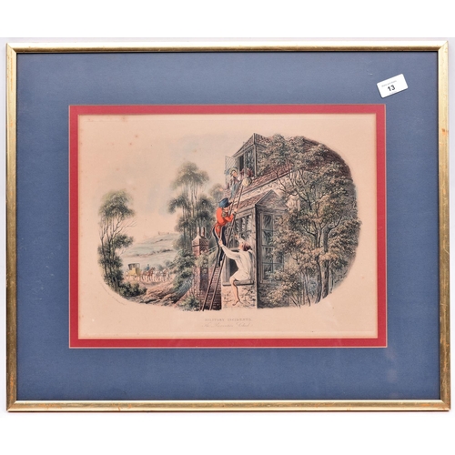 13 - An Ackermann print “Rifle Brigade”, d 1841 mounted and framed by Ackermann & Son with their label on... 