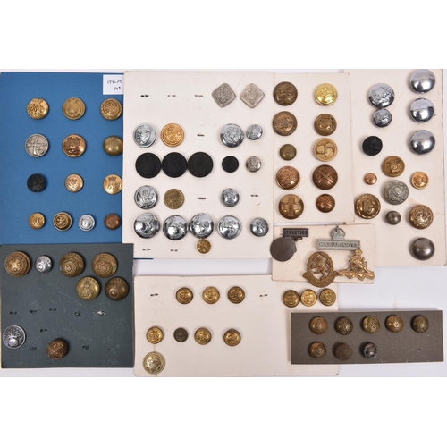 173 - 9 various buttons, including Geo open back gilt 2nd R Veterans Bn and crown/script BVI (Breadalbane ... 