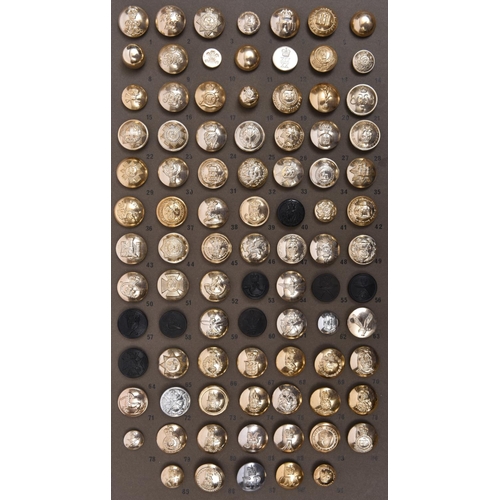 175 - 89 different staybrite and composition buttons, representing the British Army c 1970, cavalry, Guard... 