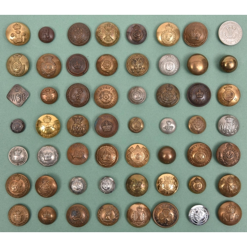 181 - 43 different yeomanry large buttons, including Vic crown Yorks D, diamond shape Westmorland & Cumber... 