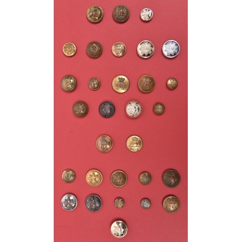 188 - 19 different large Scottish buttons, including officers and OR's RSG, open back coatee 