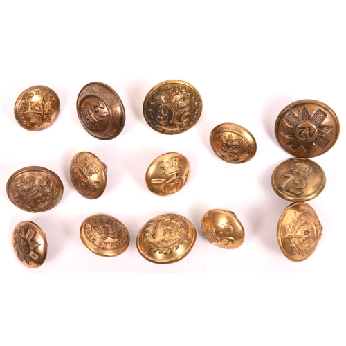 195 - 7 pre 1855 Scottish officers small gilt coatee buttons: R. Regt, 21st, 42nd, 71st, 72, 75th and 93rd... 