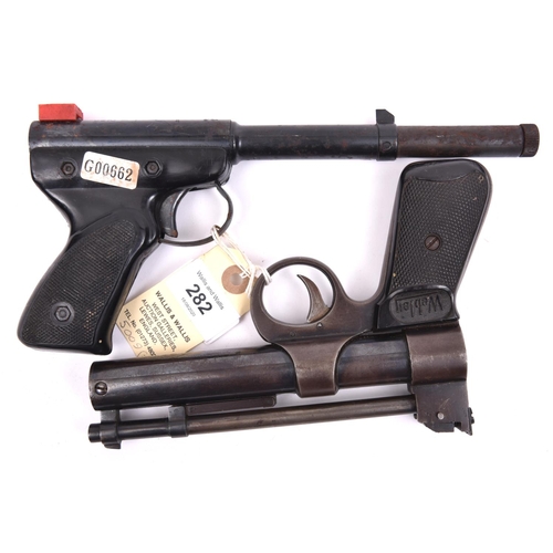 282 - A pre-1958 .177” Webley Junior air pistol, number 2424, with adjustable rearsight and inspector's in... 