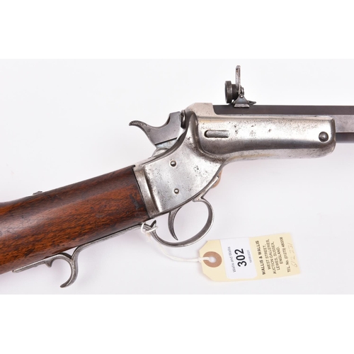 302 - A .32” rimfire Stevens centre hammer tip down rifle,  number 10431, 40½” overall, heavy octagonal ba... 