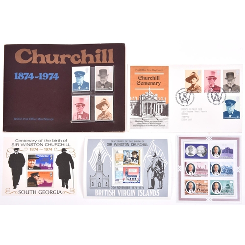 44 - 72 Churchill commemorative unused postage stamps, English and Commonwealth, mounted for presentation... 