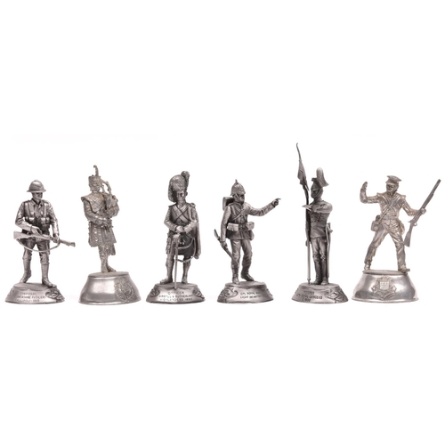 48 - 6 unpainted Stadden pewter military figures: Rifleman, East Surrey Regt. (31st & 7th Foot) Crimean W... 