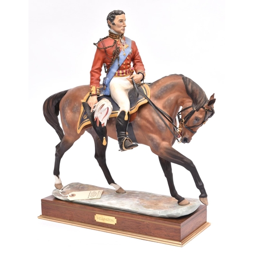 49 - A Royal Worcester porcelain statue of the Duke of Wellington mounted on horseback. From the series o... 