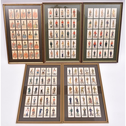 5 - Cigarette Cards: Players “Uniforms of the Territorial Army”, set of 50 mounted in two glazed frames;... 