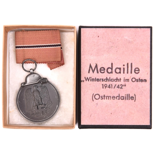 97 - A Third Reich Eastern Front medal,  in card box with printed label, the bottom marked “LDO” in recta... 