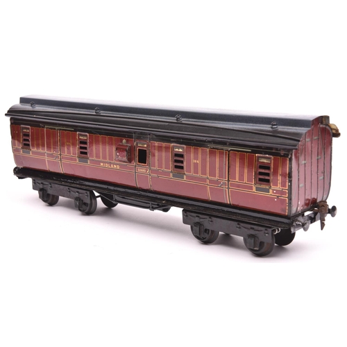 106 - A Marklin for Gamages Gauge One Midland Railway Full Brake van. A bogie clerestory vehicle, 2876, in... 