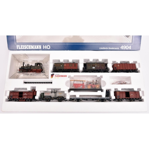 11 - 2x Fleischmann HO gauge German outline train packs. A Prussian State Railways 0-6-0T locomotive, 185... 